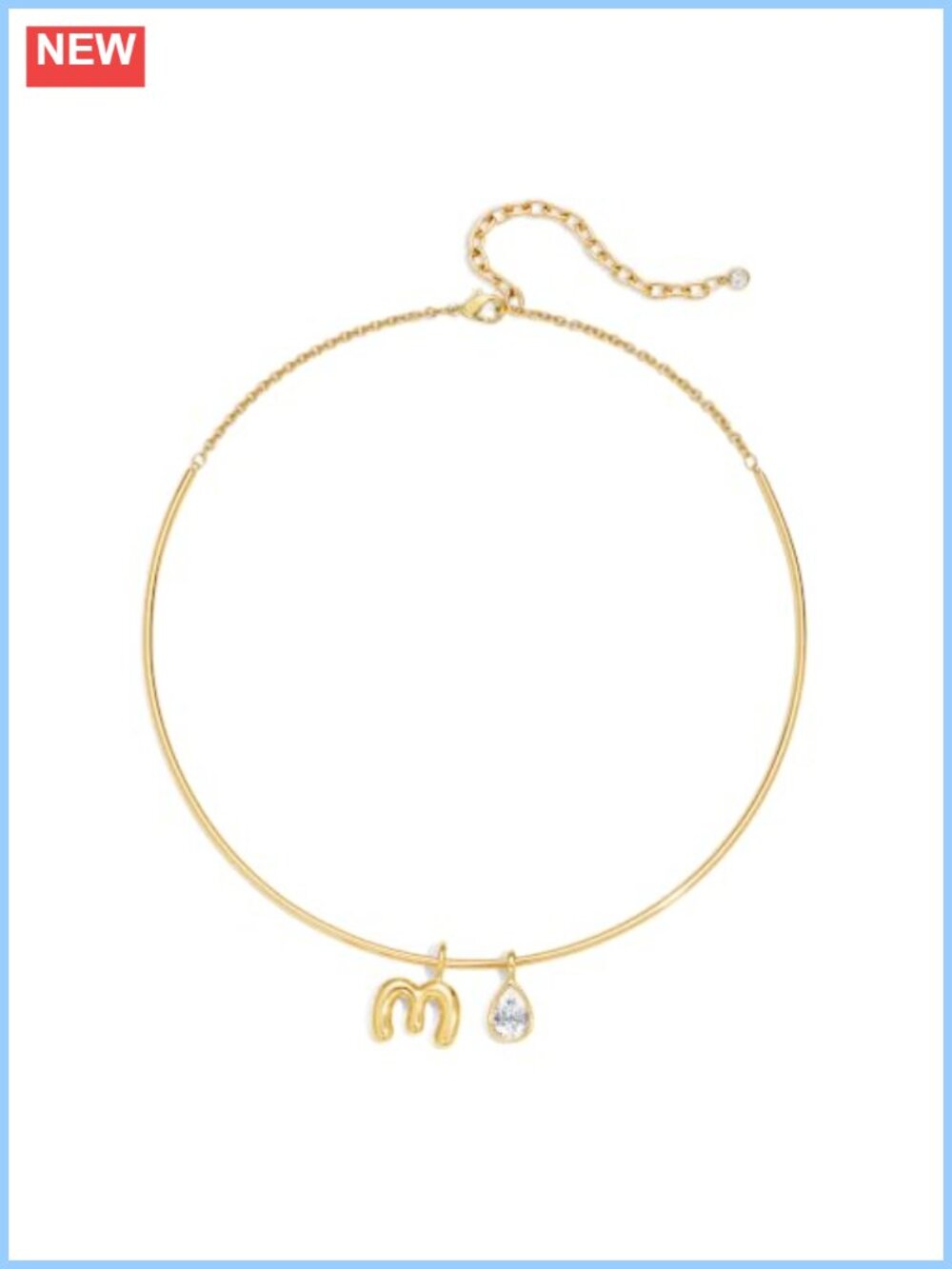 14K Gold Plated Initial Letter Pendant Necklace for Women Detachable CZ Charm